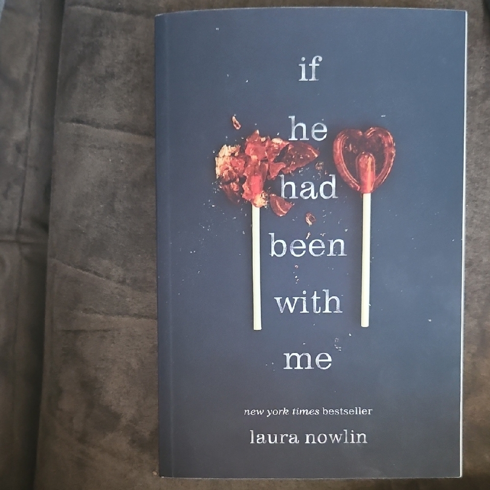 If He Had Been With Me by Laura Nowlin - Navy Cover with Red Lollipops